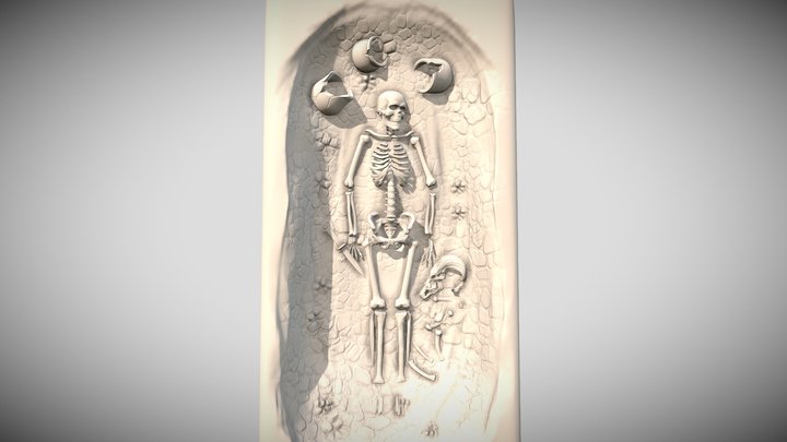 Skeleton in historical  Saka excavations 3D Model