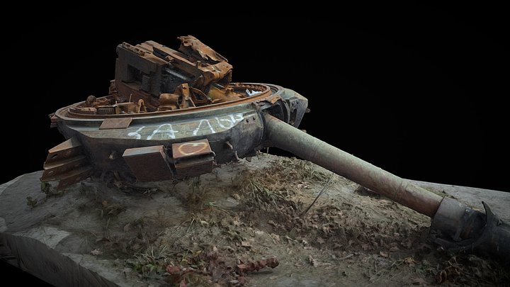 Burnt tank turret 3D Model