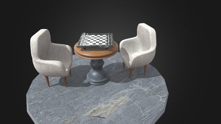 Chess Scene 3D Model