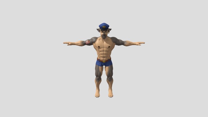 Buff Doggo Dude Lowpoly 3D Model