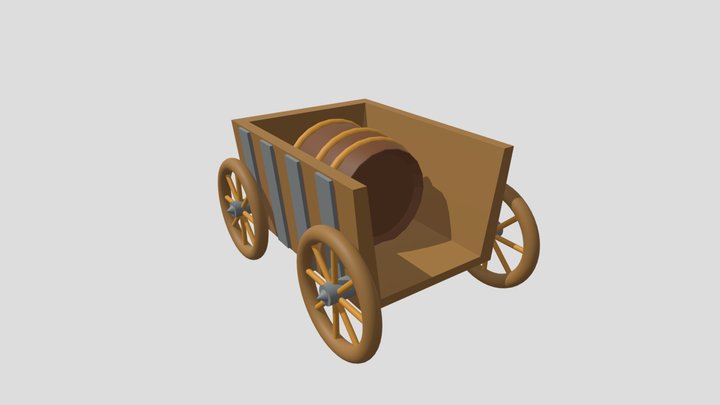 trolley on wheels 3D Model