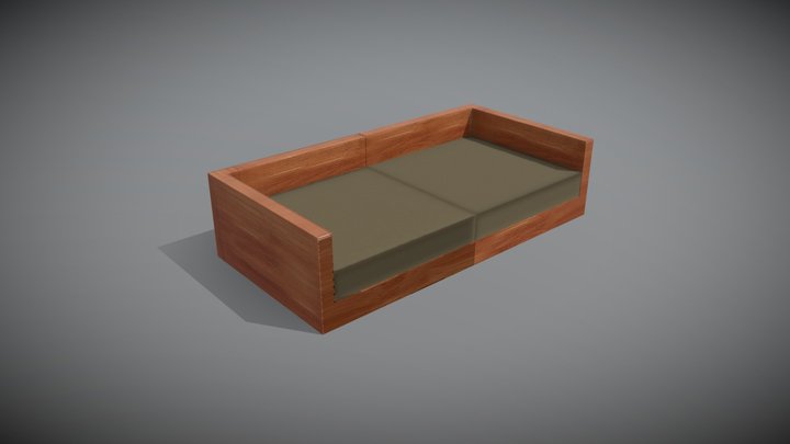 Wooden Sofa 3D Model