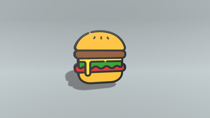 Hambuger Icon 3D Model