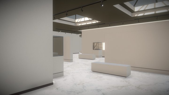 Virtual Gallery scene 01 3D Model