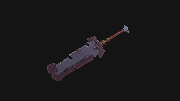 Stylised Dwarven Blunt Sword 3D Model