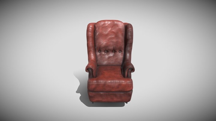 Arm Chair Old Leather 3D Model