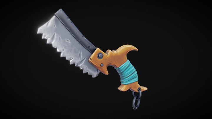 Low Poly Stylized Handsaw 3D Model