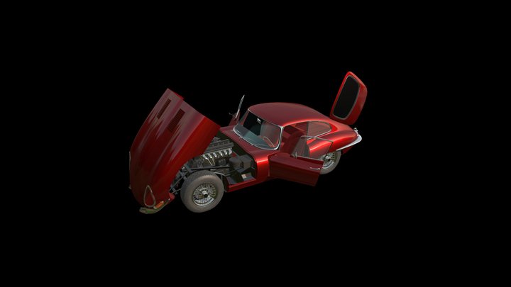 1961 Jaguar E- Type Coupe 3D Model