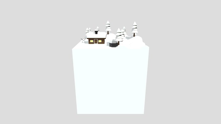 Snowy House 3D Model