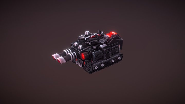 Laser Tank for RTS Game 3D Model