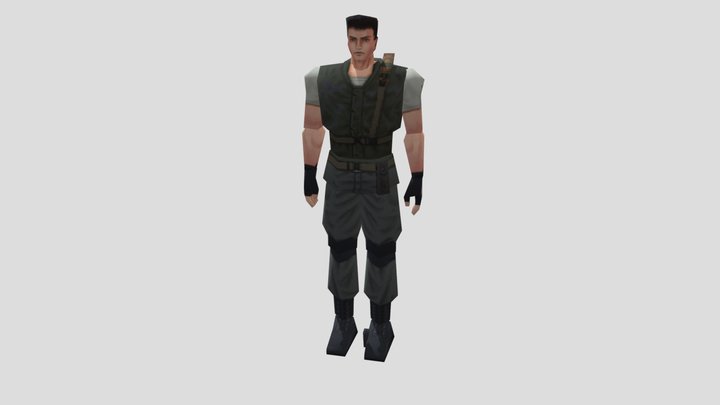 Ps1 Resident Evil 1 - Chris Redfield 3D Model