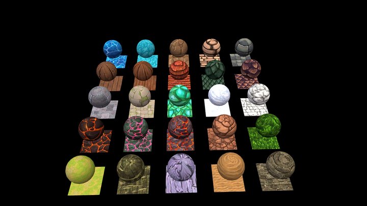 Stylized Tiling Texture Pack 3D Model