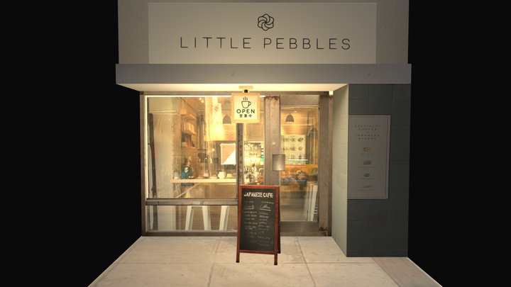 Little Pebbles: Opening sign Lamp 3D Model