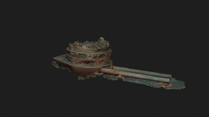 HMS Audacious 13.5" Guns 3D Model