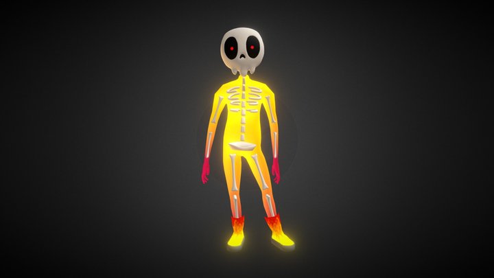 Stylized Skeleton Orange 3D Model