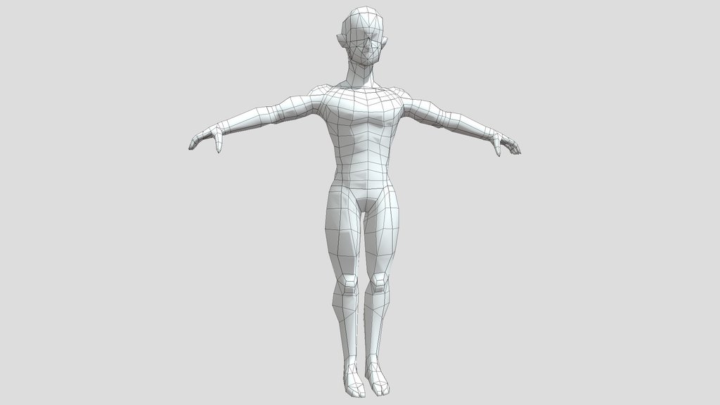 Stylized Male body Base mesh - Low Poly