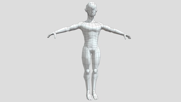 Stylized Male body Base mesh - Low Poly 3D Model
