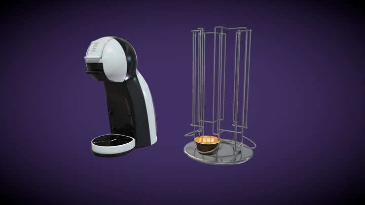 Cafetera  Dolce Gusto + soporte + capsula 3D Model