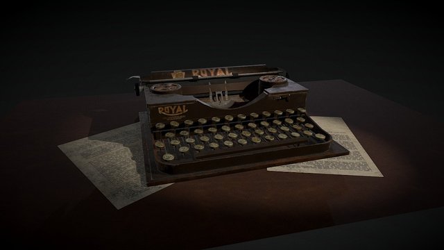 Old Typewriter 3D Model