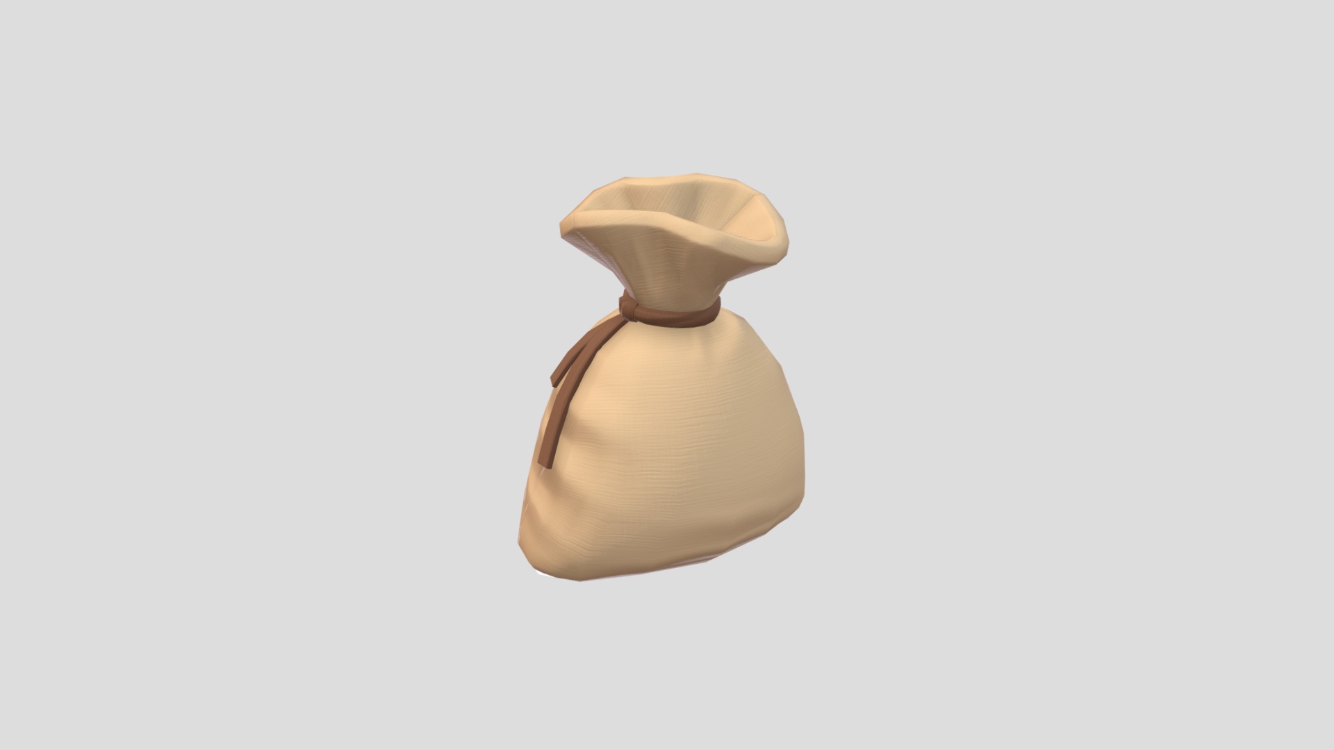3D model Canvas Sack - This is a 3D model of the Canvas Sack. The 3D model is about a gold and brown object.