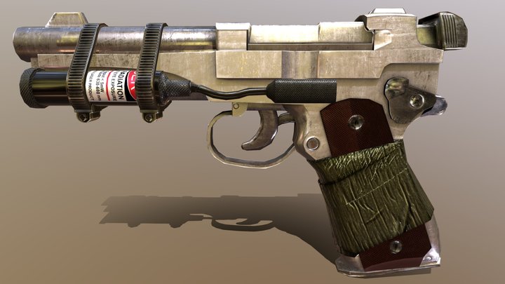 Wasteland Low-Poly Gun 3D Model