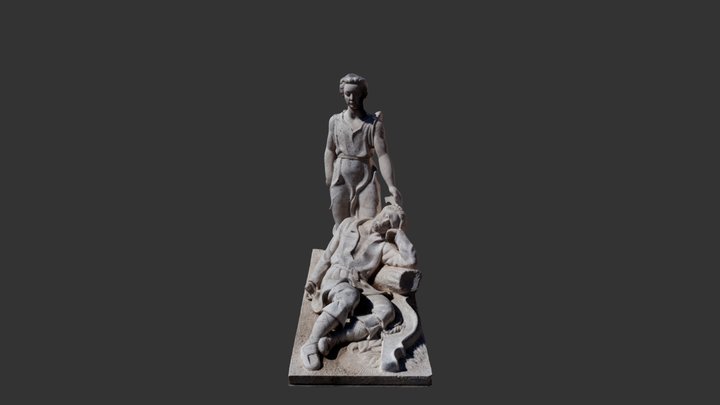Estatua de San Isidro durmiendo y el Ángel 3D Model