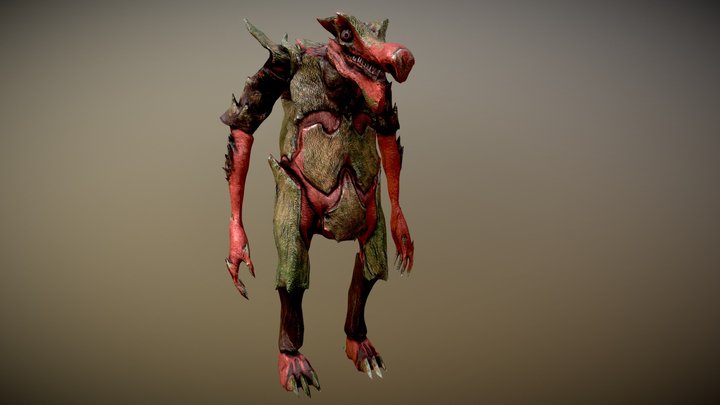 Drake-kin Goblin 3D Model