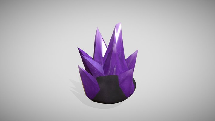 Cluster of purple gemstones 3D Model