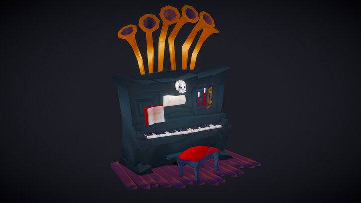 Stylized Piano 3D Model