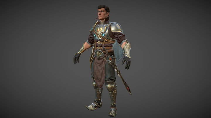 Fantasy Warrior 3D Model