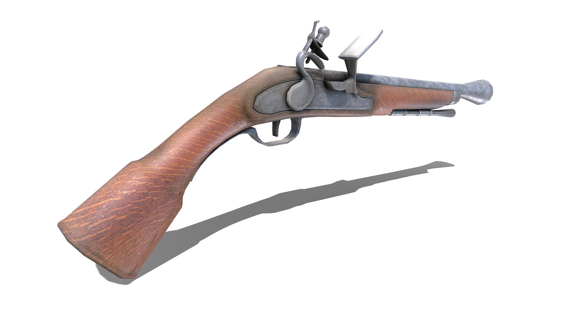 Old Antique Flint-Lock Pistol / Musket / Gun - Buy Royalty Free 3D ...