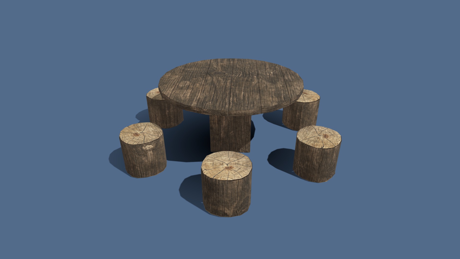 3D model Round Table With Stumps - This is a 3D model of the Round Table With Stumps. The 3D model is about a group of wood logs.