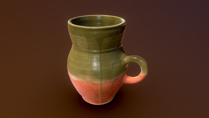 Glazed ceramic goblet 3D Model