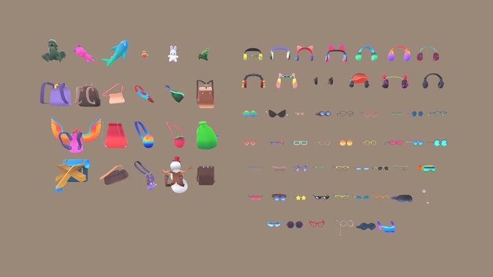 ObbyGame_Characters_MegaPack | [Accessories-1] 3D Model