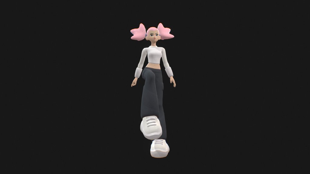 Arcade Dancer, Anime Girl (Low Poly) – Animated
