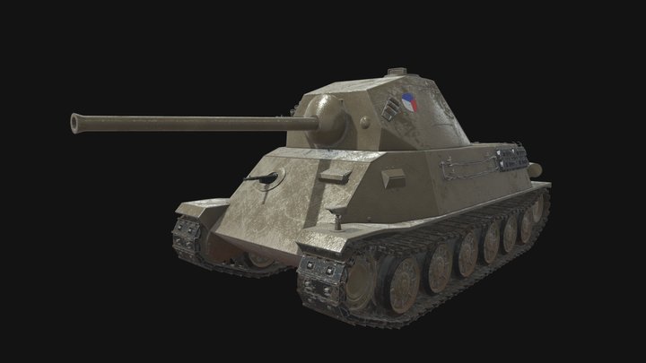 Škoda T-25. Game model 3D Model