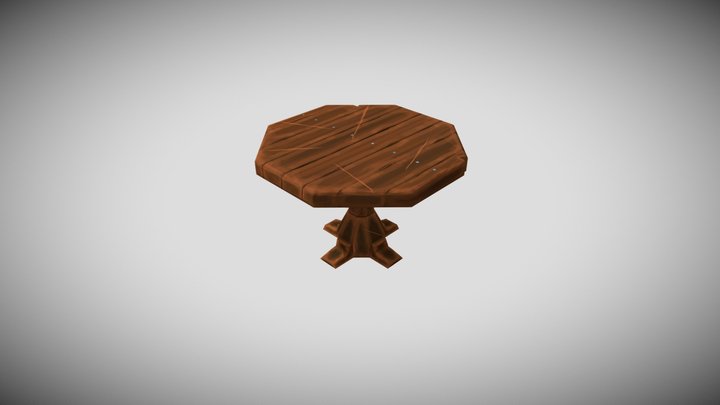 Stylized Wooden Table 3D Model