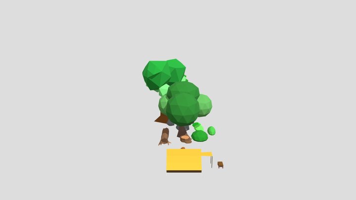 Low-Poly Forest Environment 3D Model