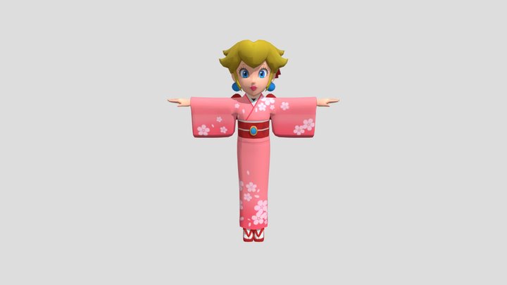 Peach Kimono 3D Model