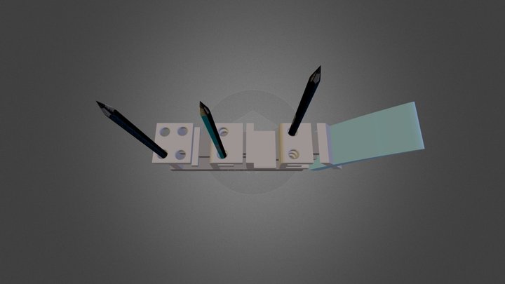Pencil Holder Assembly Obj 3D Model
