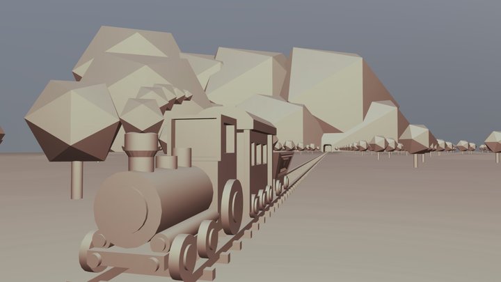 Train Model 3D Model