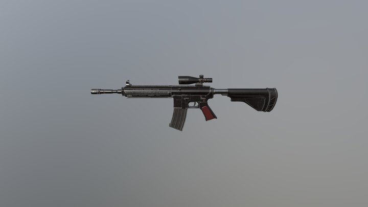 PUBG M416 || Game Asset 3D Model