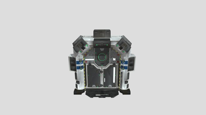 sifi door animation 3D Model