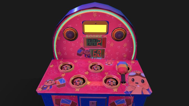 Whack A Mole Arcade Machine 3D Model