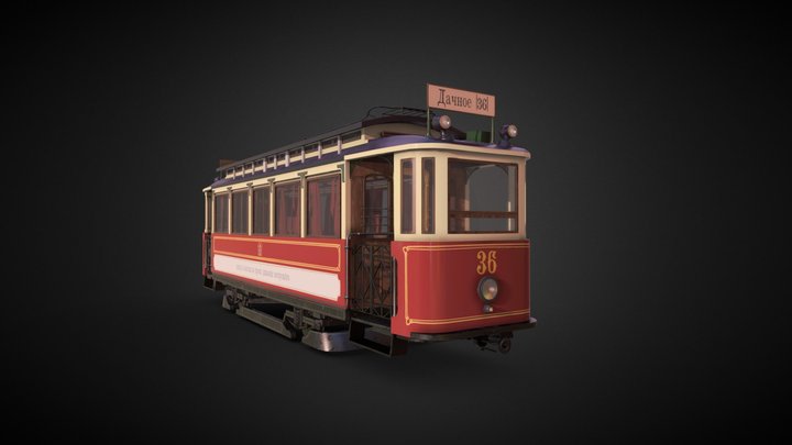 Old Tram 3D Model