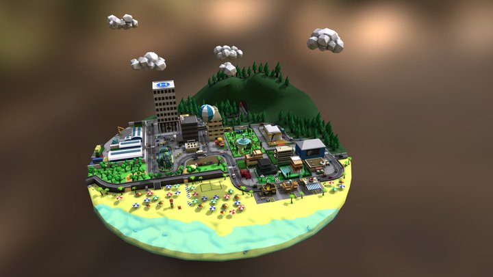 Low Poly City LOWPOLIS 3D Model