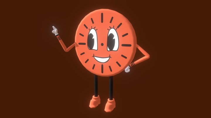Miss Minutes Low Poly - Rigged 3D Model
