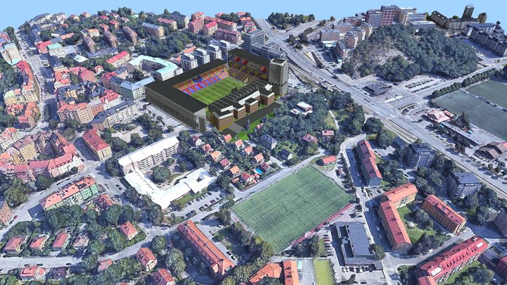 Rasunda Stadium, Solna, Sweden 3D Model