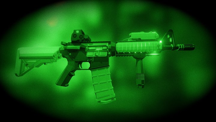 Low-Poly Mk18 Mod0 full loadout – Modèle 3D gratuit STL
