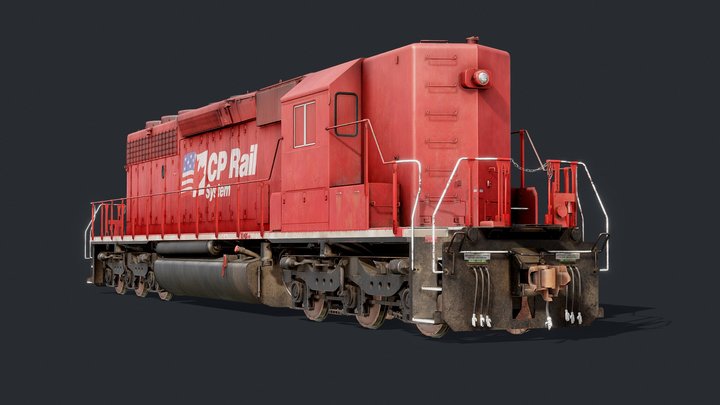 Locomotive CP-SD402B WL2  Game-Ready Train Model 3D Model